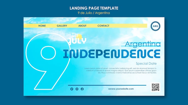 Miễn phí PSD trang đích ngày độc lập argentina