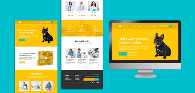 Miễn phí PSD ý tưởng trang đích thú y
