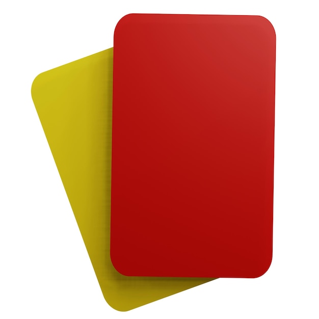 PSD 3 d ilustración del icono de la tarjeta roja y amarilla