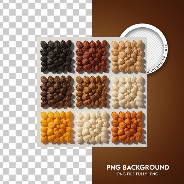 PSD 3d cartoon gradient nut clusters elements set