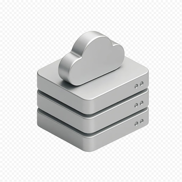 PSD 3d cloud computing und datenspeicher-server-symbol