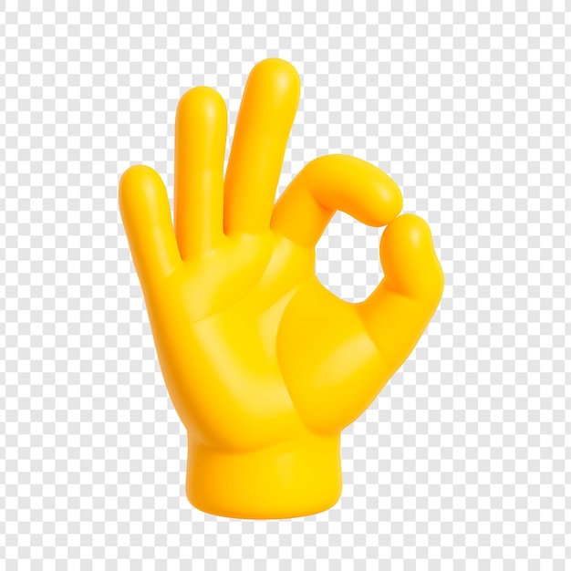 PSD 3d-gerenderte ok-handgeste