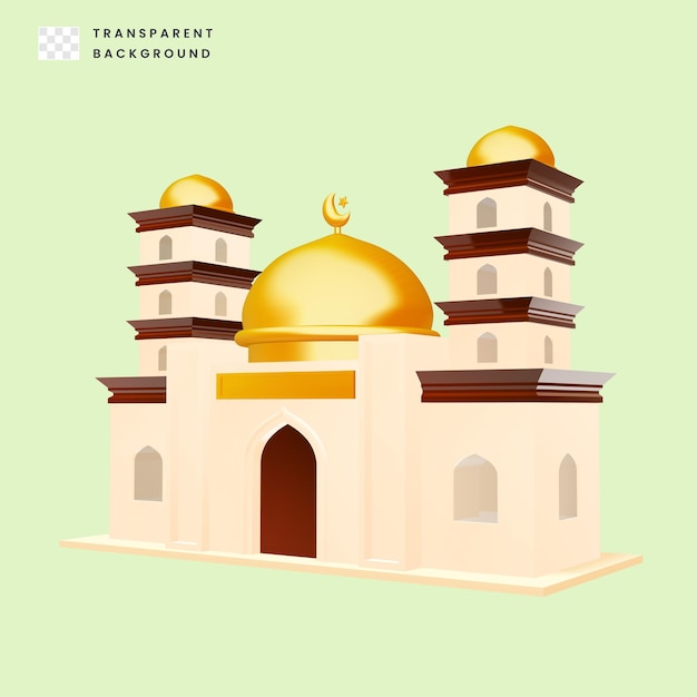 PSD 3d-modell einer moschee