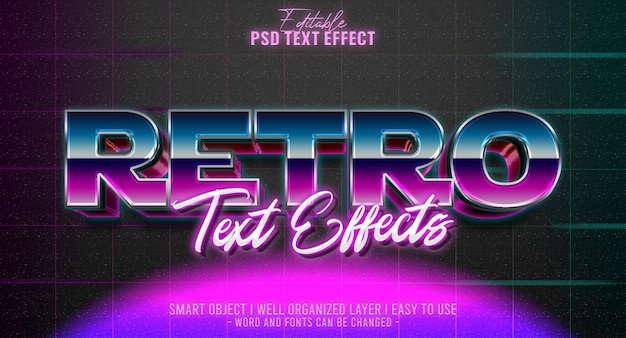 PSD 3d-moderner retro-pop-80er-texteffekt