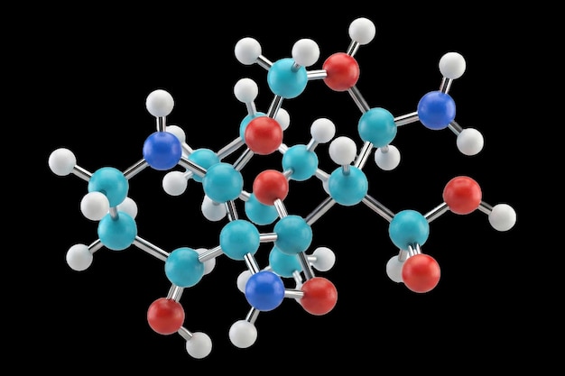 PSD 3d molekulární model složité chemické struktury