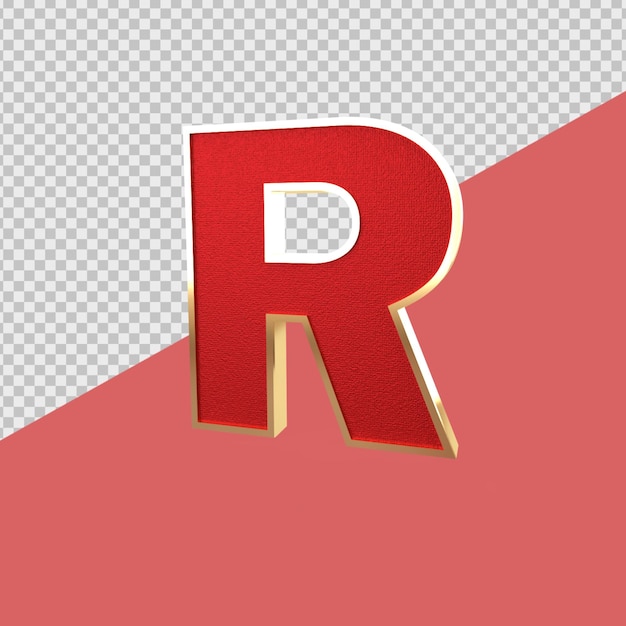 PSD 3d render abeceda r