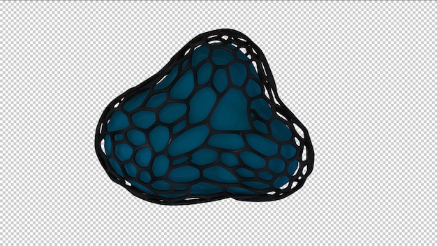 PSD 3d render abstrakce modrá postava