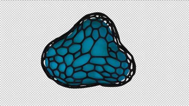 PSD 3d render abstrakce modrá postava