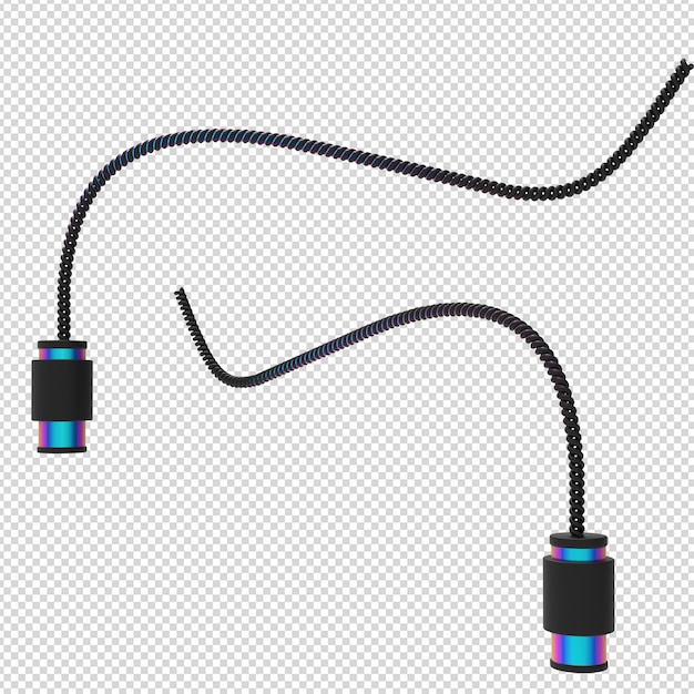 PSD 3d render cables coiled nero