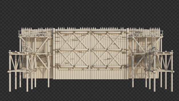 PSD 3d render estrutura de edifício isolada