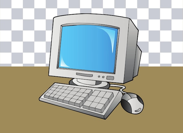 PSD 3d-rendering-computer mit durchsichtigem hintergrund