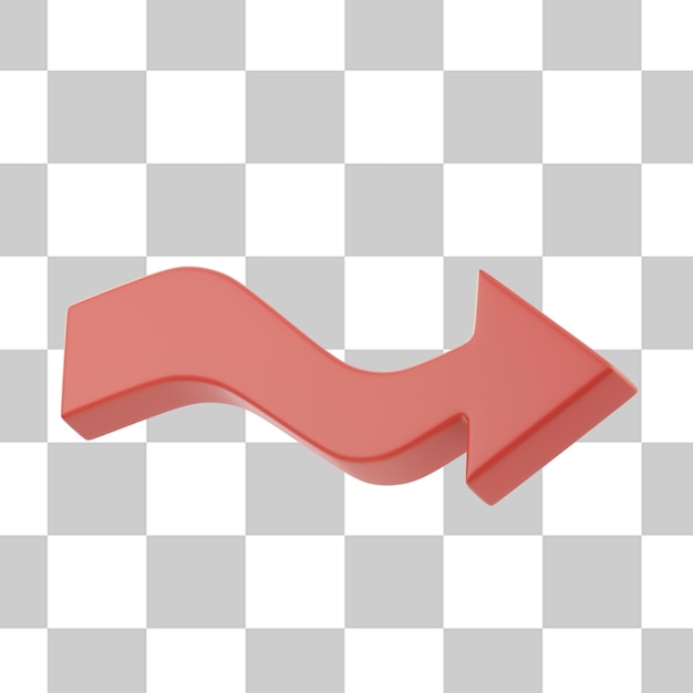 PSD 3d-roter pfeil nach rechts