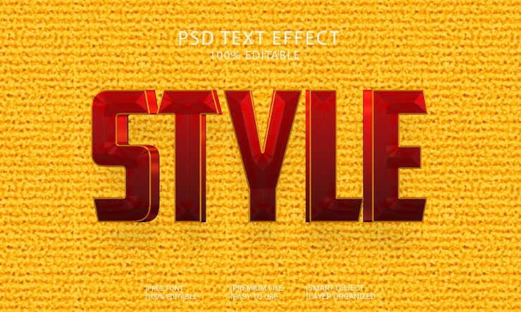 PSD 3d styl textového efektu na texturovaném pozadí