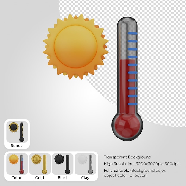 PSD 3d-termometer heiß