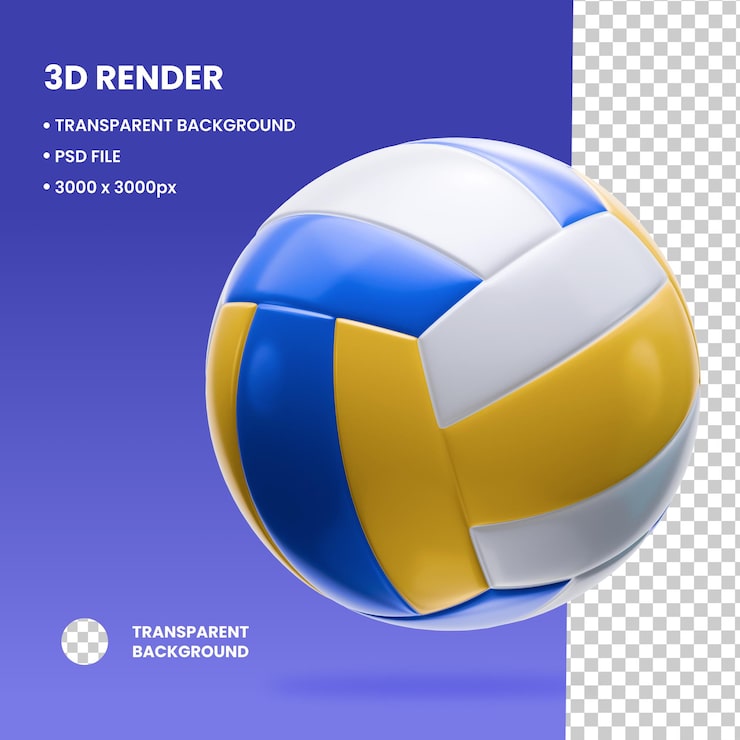 PSD 3d-volleyball-ball-illustration
