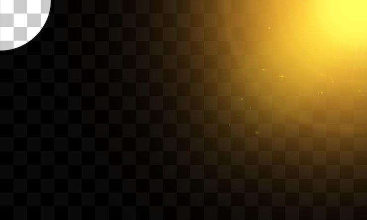 PSD abstracto resplandor de luz del sol con llamarada de lente digital