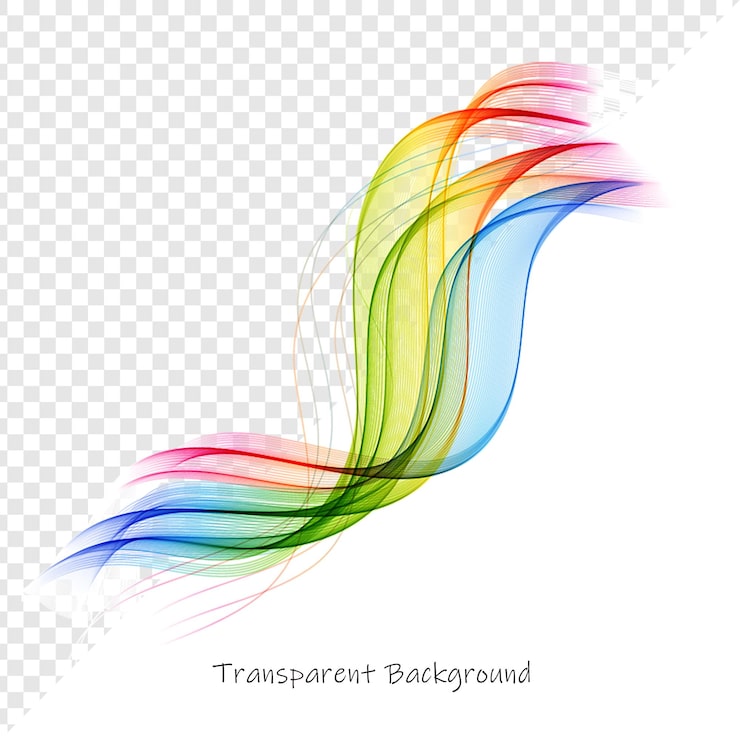 PSD abstrakte regenbogenwelle mit transparentem effekt