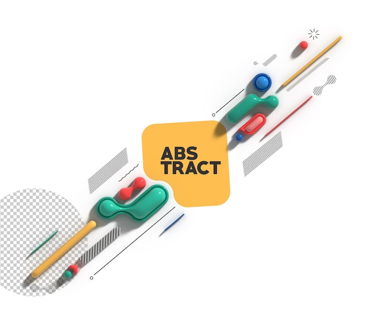 PSD abstrakter hintergrund digitale 3d-illustration posterdesign