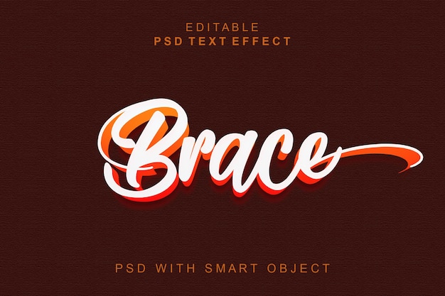 PSD accolade effet de texte 3d
