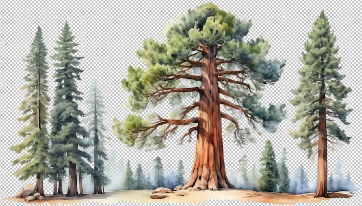 PSD acquerello di sequoia gigante