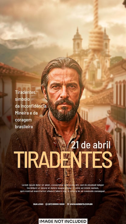 PSD affiche de la journée tiradentes brésil, design cinématographique