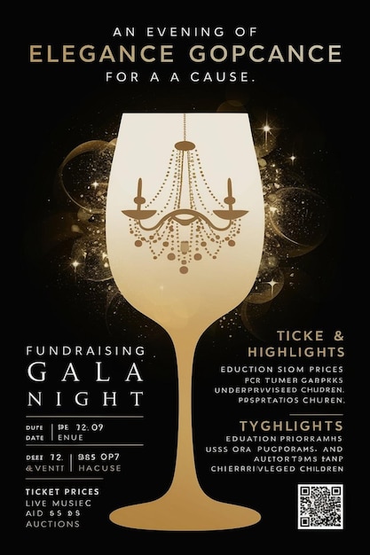 PSD une affiche pour une soirée de gala de charité