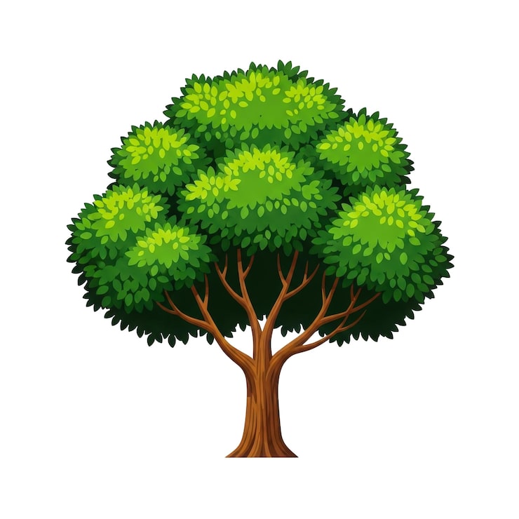 PSD arbre vert éclatant
