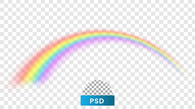 PSD arcoíris sobre fondo transparente