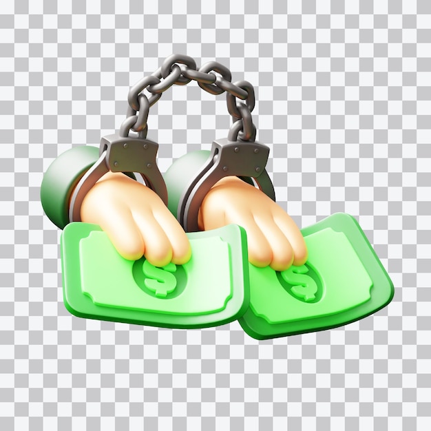 PSD l'arrestation du corrompu illustration 3d