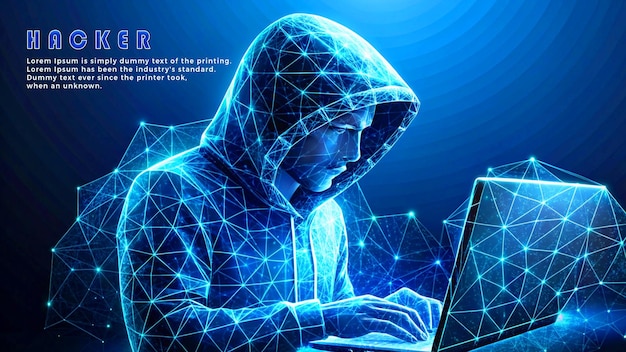 PSD arrière-plan de la conception de la page de destination de la cyberattaque