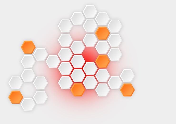 PSD arrière-plan à gradient orange hexagonal