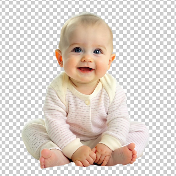 PSD arrière-plan transparent où le bébé est assis