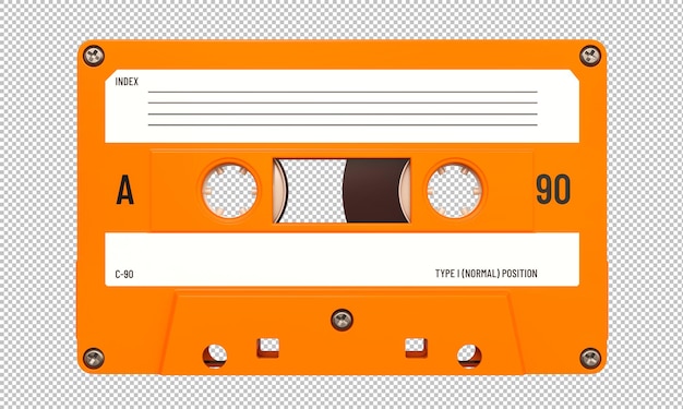 PSD audiocassetta 3d su sfondo trasparente
