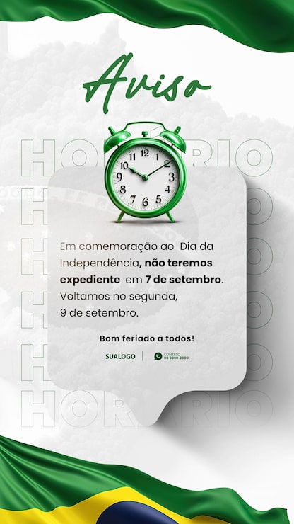 PSD aviso horário de trabalho 7 de setembro