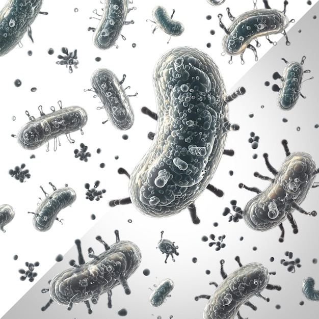 PSD bacterias aisladas en un fondo transparente