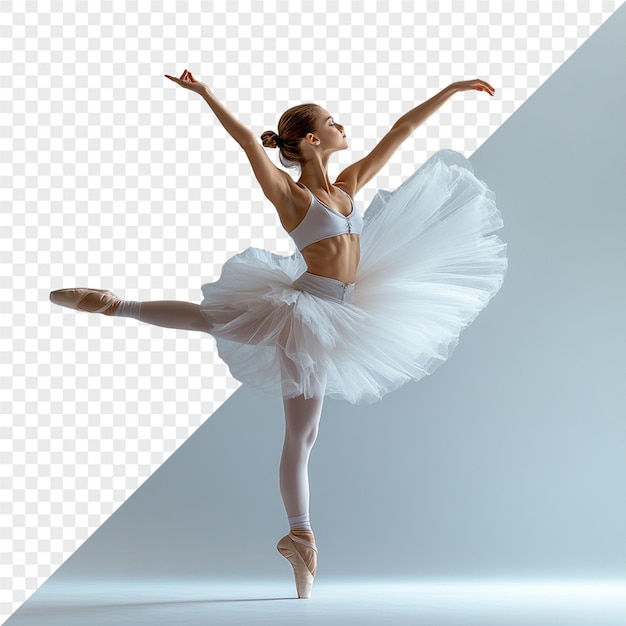 PSD una bailarina de ballet con un tutu blanco