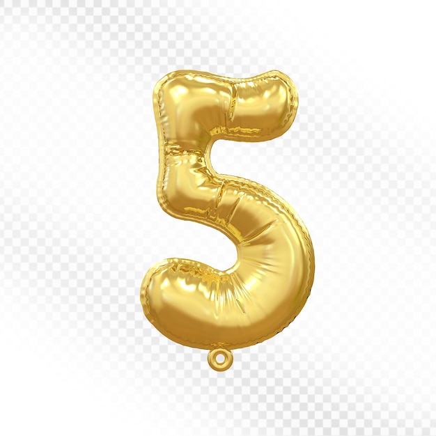 PSD balão de ouro número 5