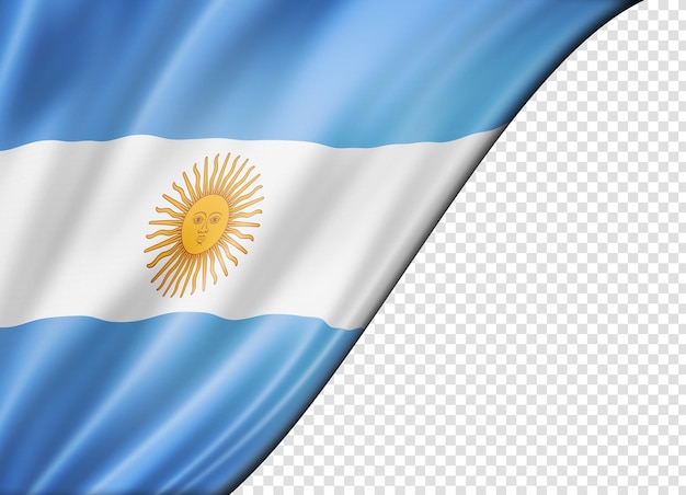 PSD bandera argentina aislada en bandera blanca