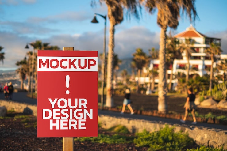 PSD beachten sie das modell-design-rendering des posters neben der fahrt