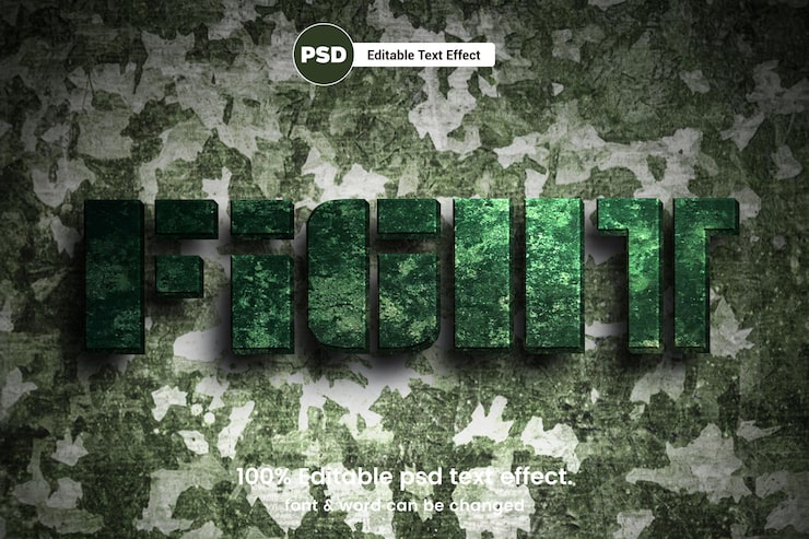 PSD bearbeitbarer "kampf"-texteffekt