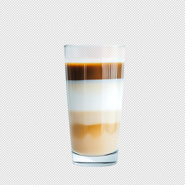PSD bevanda al caffè a strati in un bicchiere