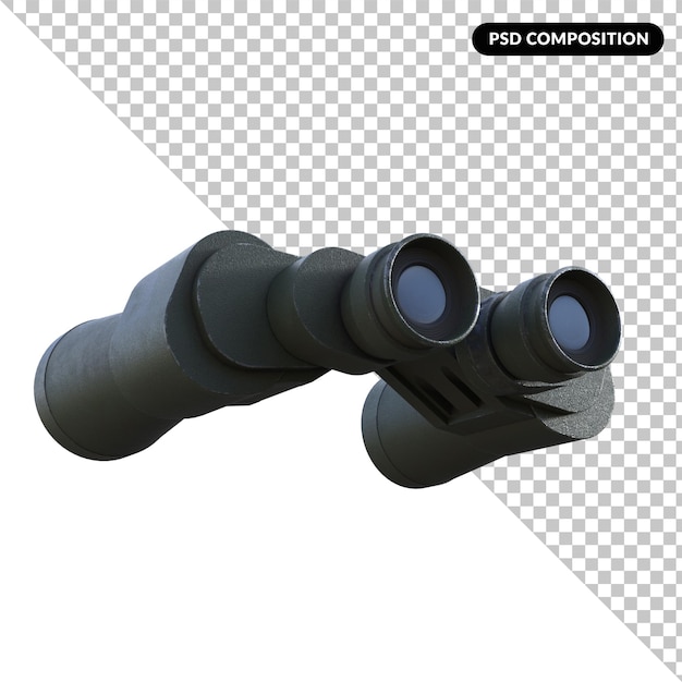 PSD binocolo isolato rendering 3d