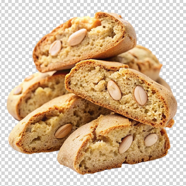 PSD biscoitos cantuccini com fundo branco isolado
