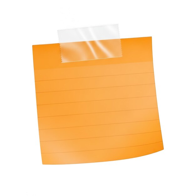 PSD blocco note arancione con copertina trasparente.
