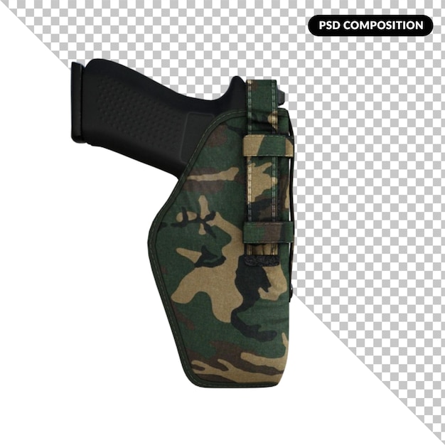 PSD bolsa del ejército aislado 3d render