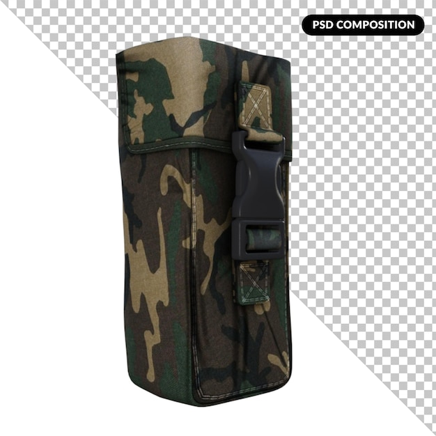 PSD bolsa del ejército aislado 3d render