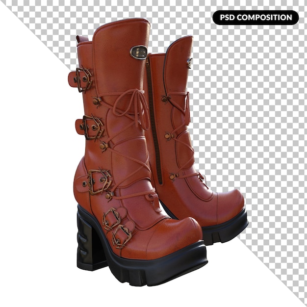 PSD las botas aisladas en 3d