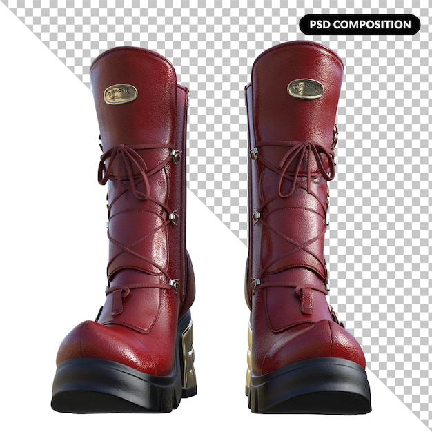 PSD las botas aisladas en 3d