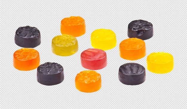 PSD bunt gemischte runde gummibonbons