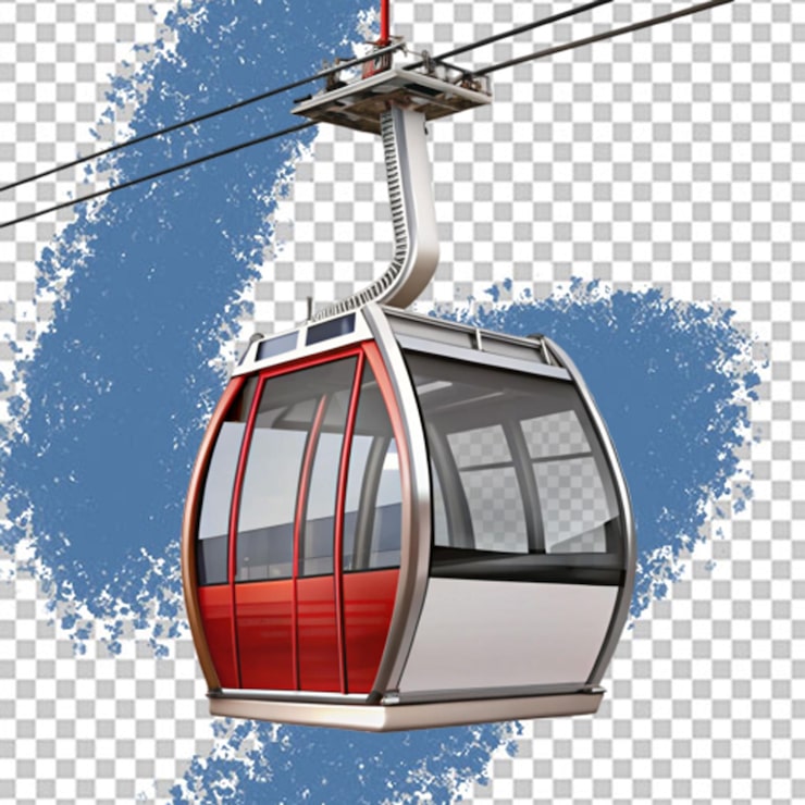 PSD cabina de teleférico sobre un fondo transparente